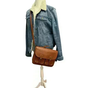 DIVIDED Faux Leather Crossbody Messenger Bag Multi Compartment and Pockets